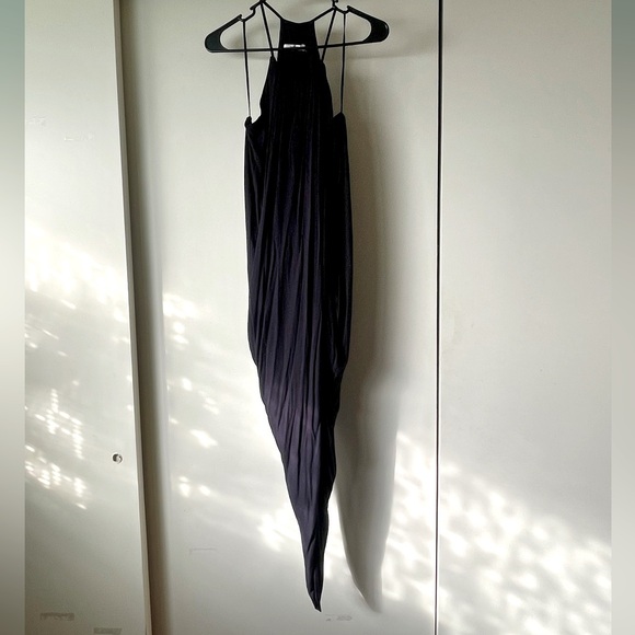 Bailey 44 Dresses & Skirts - Bailey 44 Black Asymmetrical Midi Dress Halter 90s Clubwear M fits S